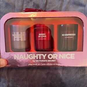 Victoria's Secret Naughty or Nice Candle Set - Pink, Red, Black